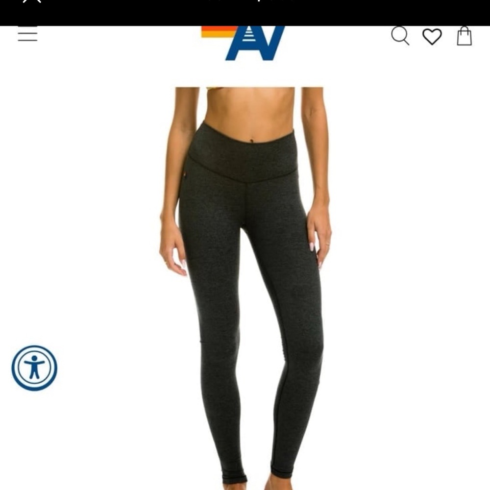 Aviator Nation Dark Charcoal High-Waist Leggings